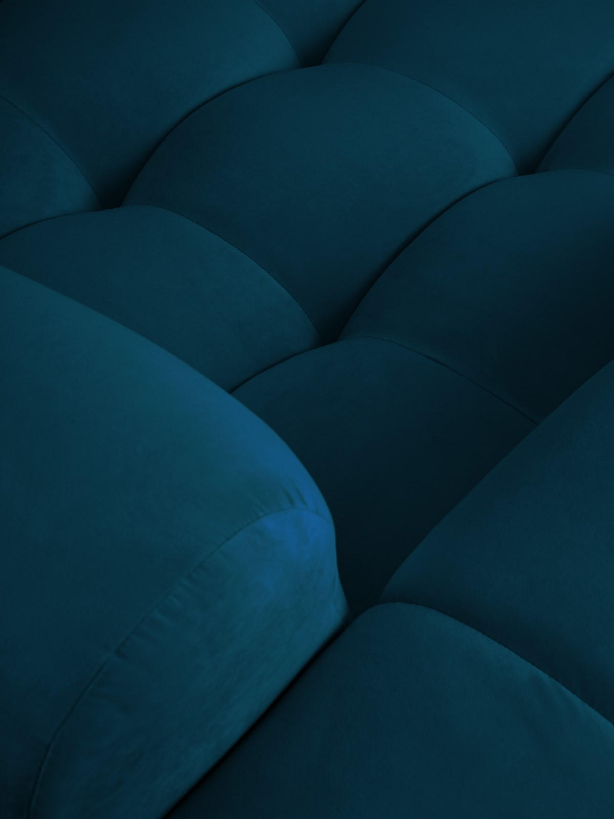 ECKSOFA links Kendal aus Samt marineblau 4 Sitzplätze - Blau, Textil (173/256cm) - Micadoni