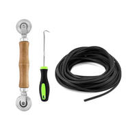 FLIEGENGITTER Reparatur Set 3-teilig mit Kedergummi 5 mm x 15 m - Schwarz, Metall (3.8/3.7/22cm)
