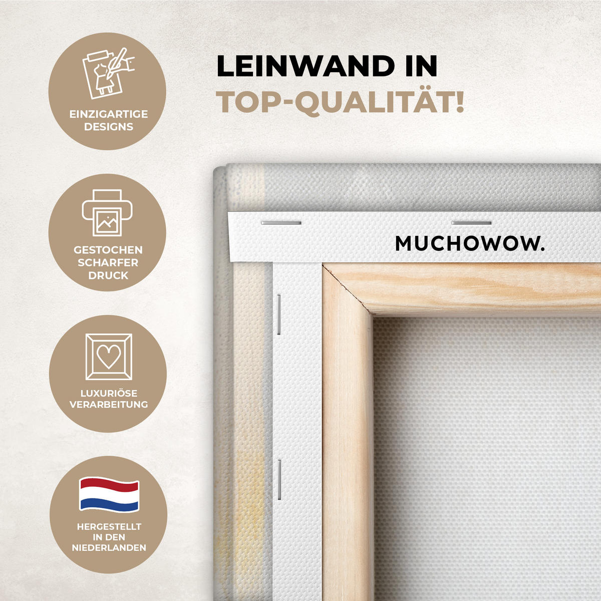 LEINWANDBILD Gold - Blau - Aquarell - Kunst - Modern Wanddeko 40x60 cm - Hellblau, Textil (40/60cm) - MuchoWow