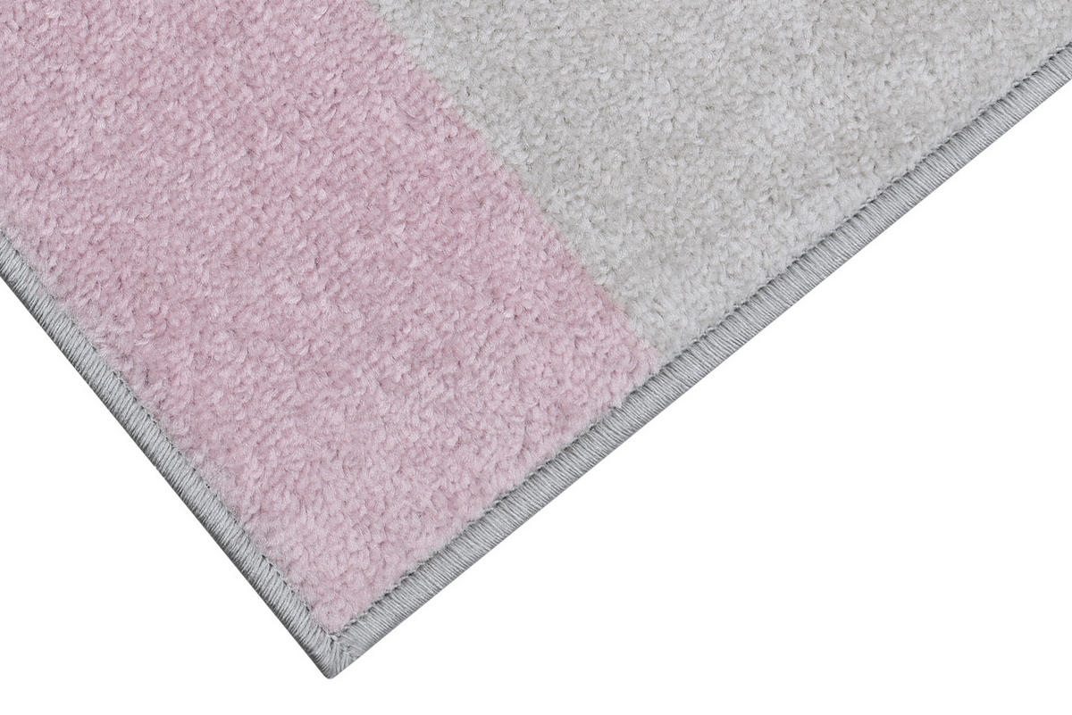 TEPPICH LAZUR Weiß 140/190 cm - Hellrosa/Grau, Kunststoff (140/190cm) - Tapiso