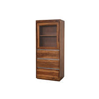 VITRINE Sheesham 63x40x147 noble unique lackiert SYDNEY #104 - Braun, Holz (63/147/40cm) - Massivmoebel24