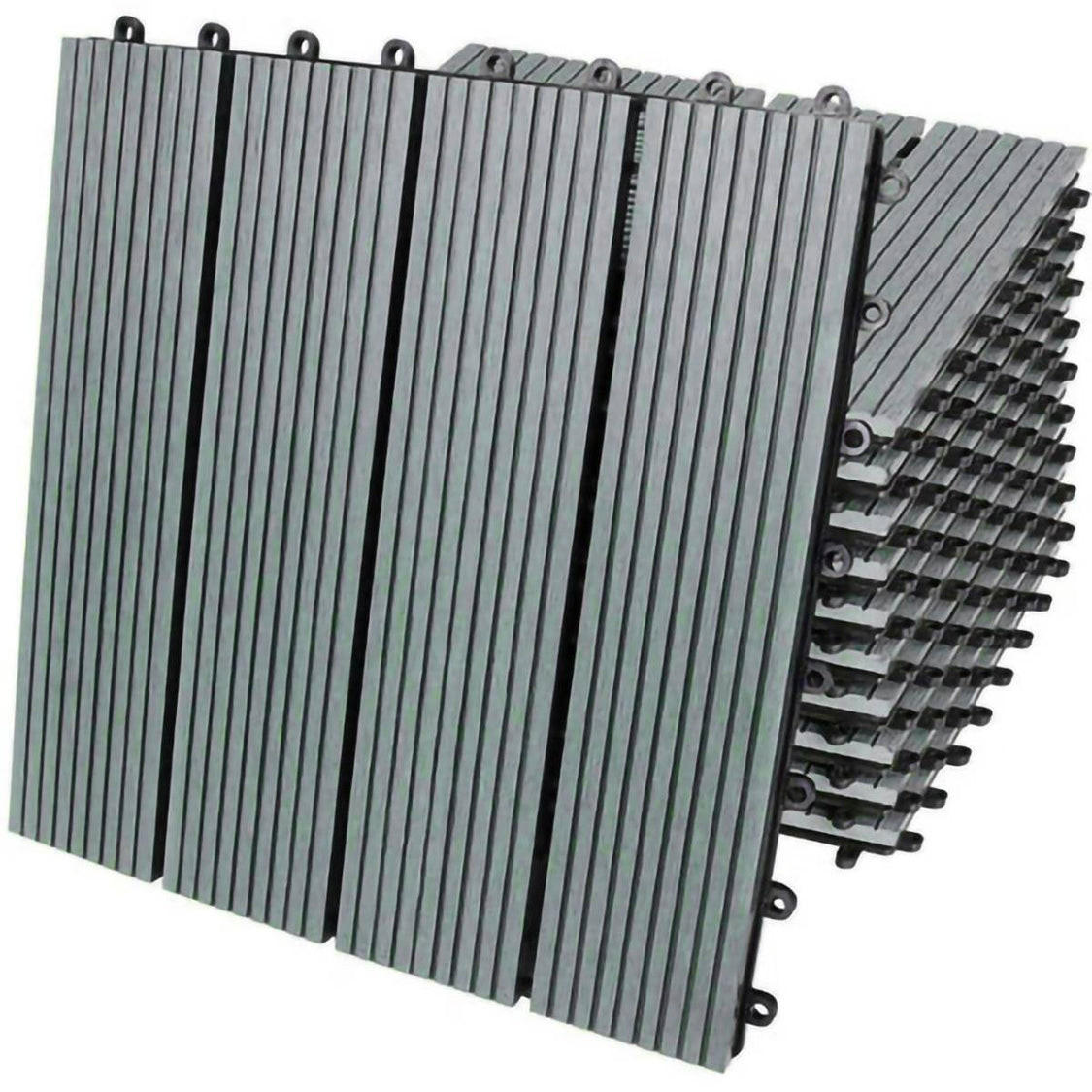 TERRASSENFLIESEN 66 x WPC Grau - Grau, Holzwerkstoff (30/30/2.5cm)