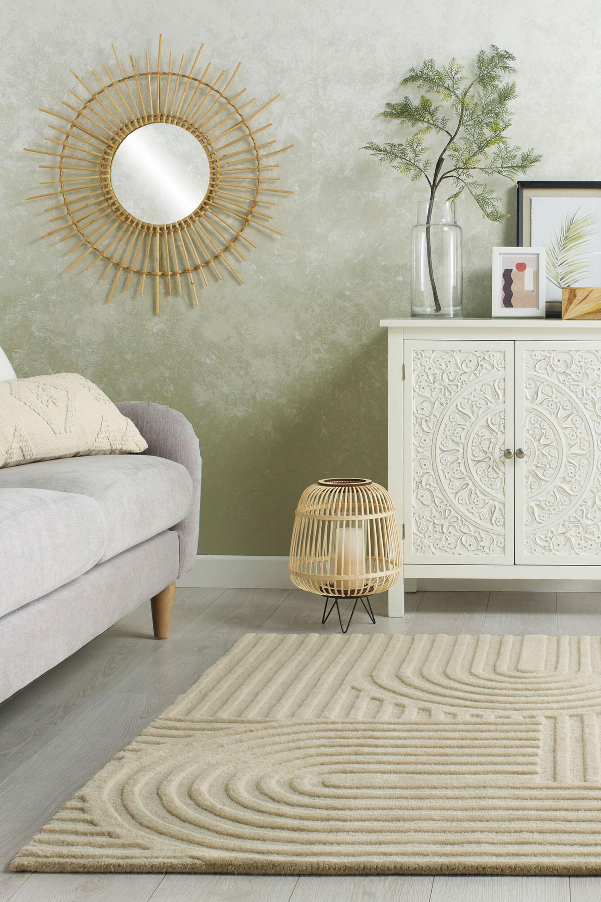 WOLLTEPPICH Pastell-Design, handgetuftet LEVEN BLAKE, Beige 160x230 cm - Beige, Textil (160/230cm) - KADIMA DESIGN
