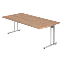 SCHREIBTISCH Serie-N 100/200/72 cm in Nussbaumfarben - Nussbaumfarben, Holzwerkstoff (100/200/72cm) - bümö