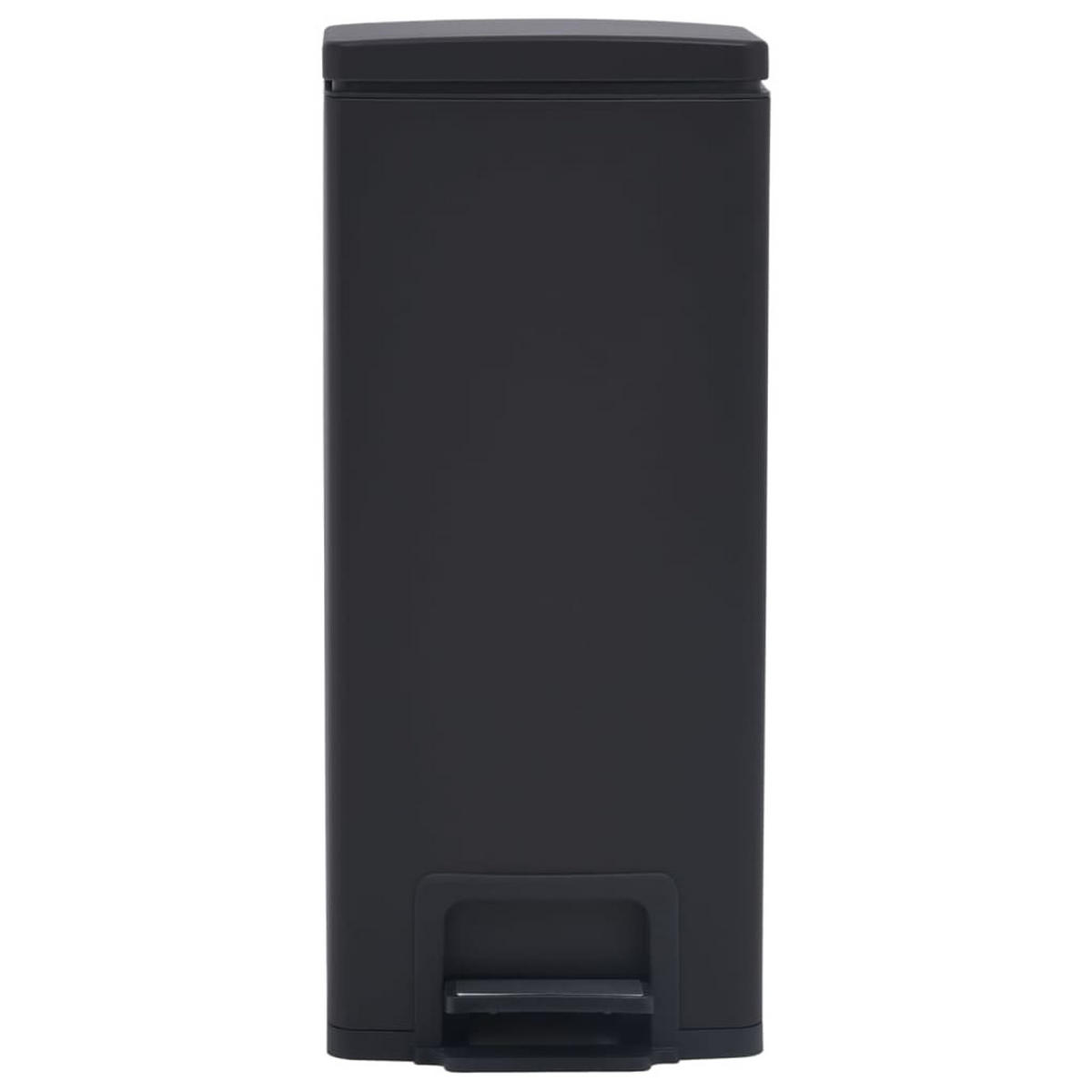 MÜLLEIMER mit Fußpedal 30L Stahl Schwarz - Schwarz, Metall (31/71/31cm) - DELUKE
