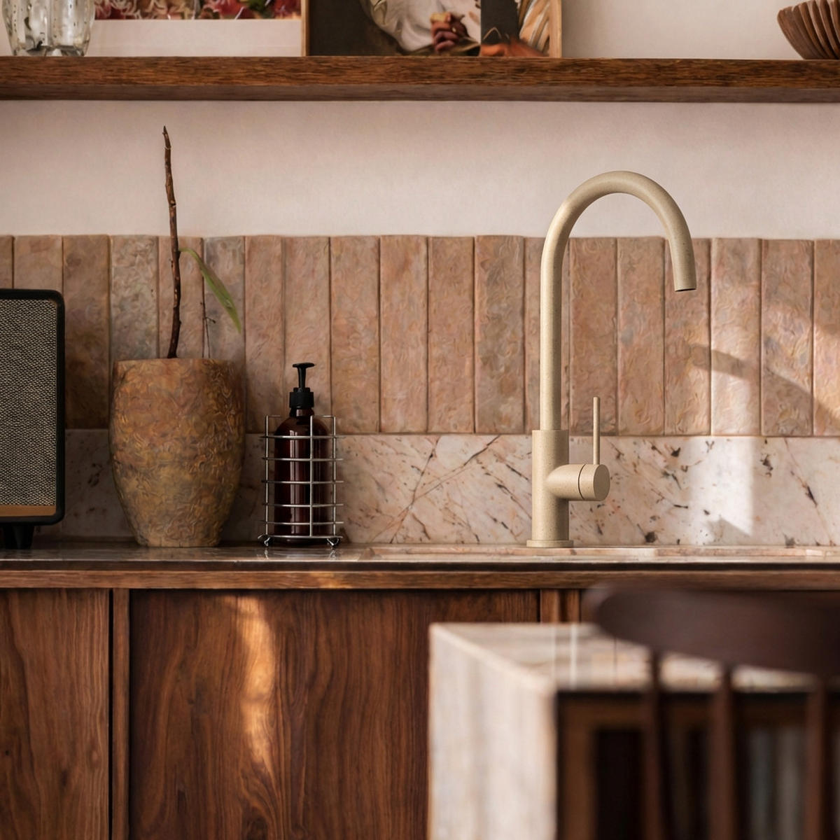 KÜCHENARMATUR Prestige SLIM Beige - Beige, Metall (23/42/23cm) - Granitan