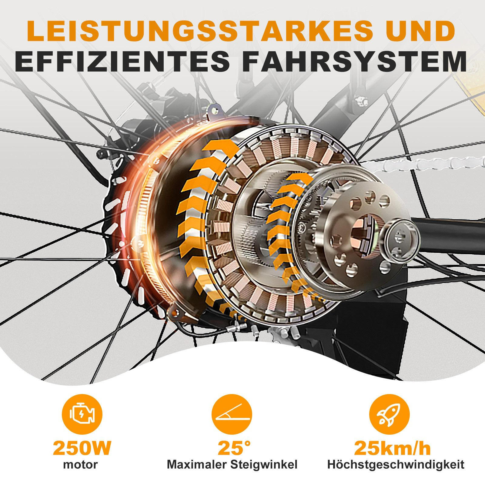 E-BIKE Cityrad BK27S 250W-Motor 36V 13Ah Akku - Schwarz, Metall (87cm) - HITWAY