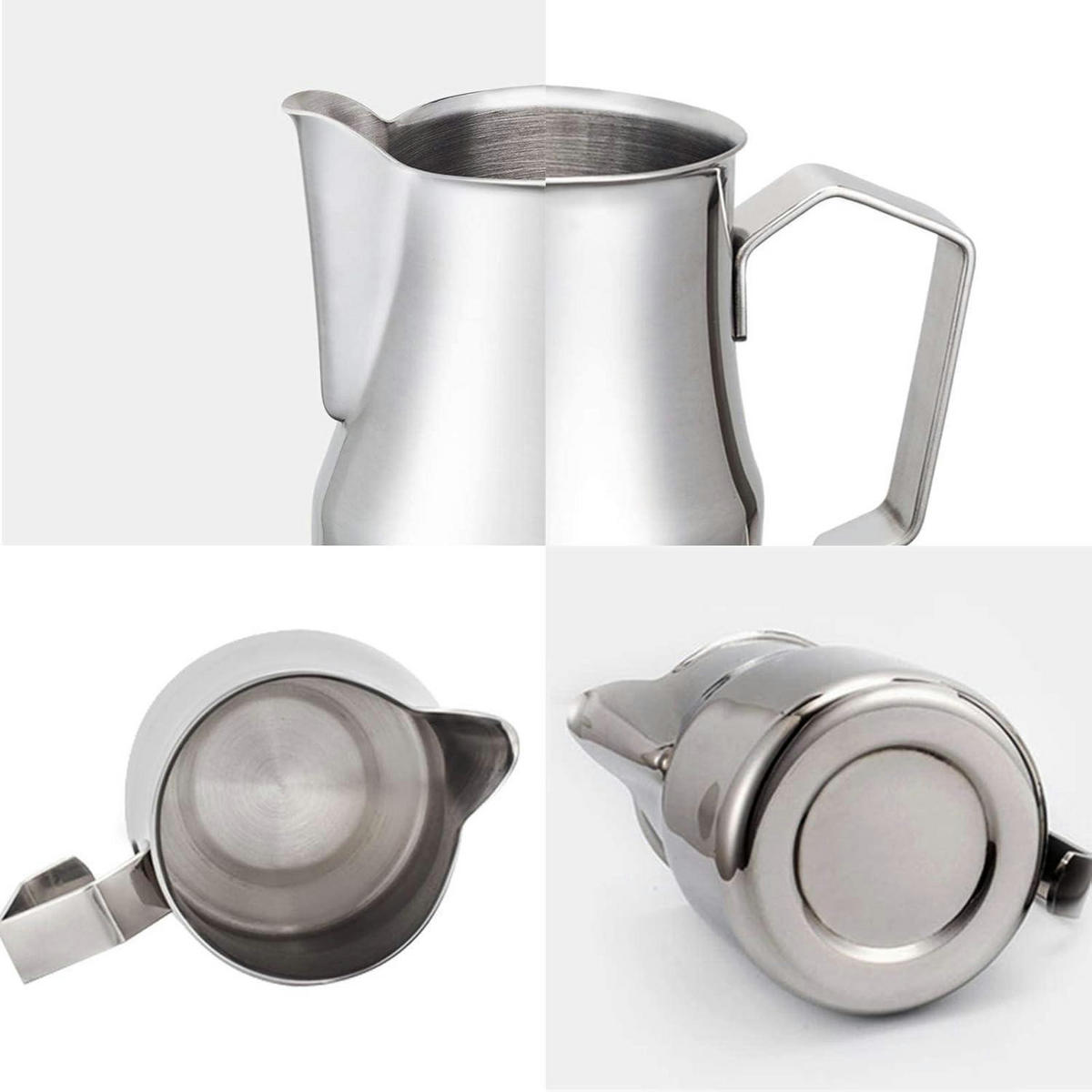 MILCHAUFSCHÄUMKRUG Edelstahl 350 ml - Silberfarben, Metall (7.6/10.8cm)