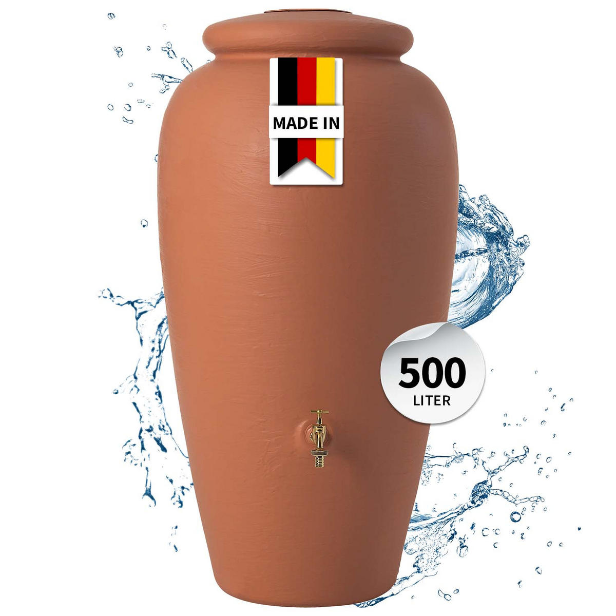 AMPHORE Regentonne 500 L, kotta - Terracotta, Kunststoff (79/150/79cm) - GARANTIA