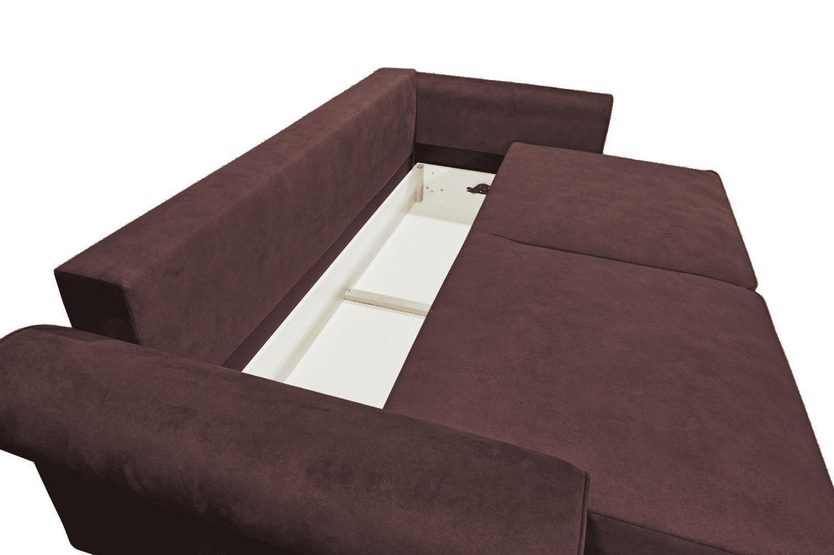 2-SITZER mit Schlaffunktion und Bettkasten - Aubergine/Bernsteinfarben, Kunststoff/Textil (252/102/115cm) - ed exciting design