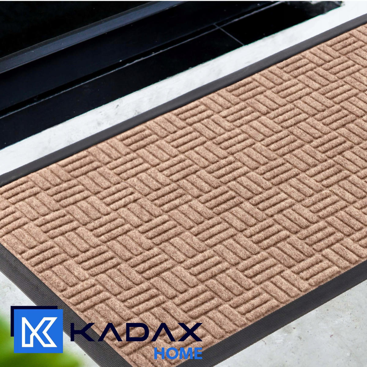FUSSMATTE 60 x 40 cm, rechteckig - Braun, Kunststoff (60/40cm) - KADAX