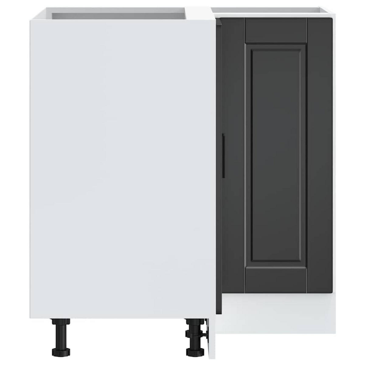 KÜCHEN-ECKUNTERSCHRANK Porto Schwarz Holzwerkstoff - Schwarz, Holzwerkstoff (75.5/81.5/75.5cm) - vidaXL