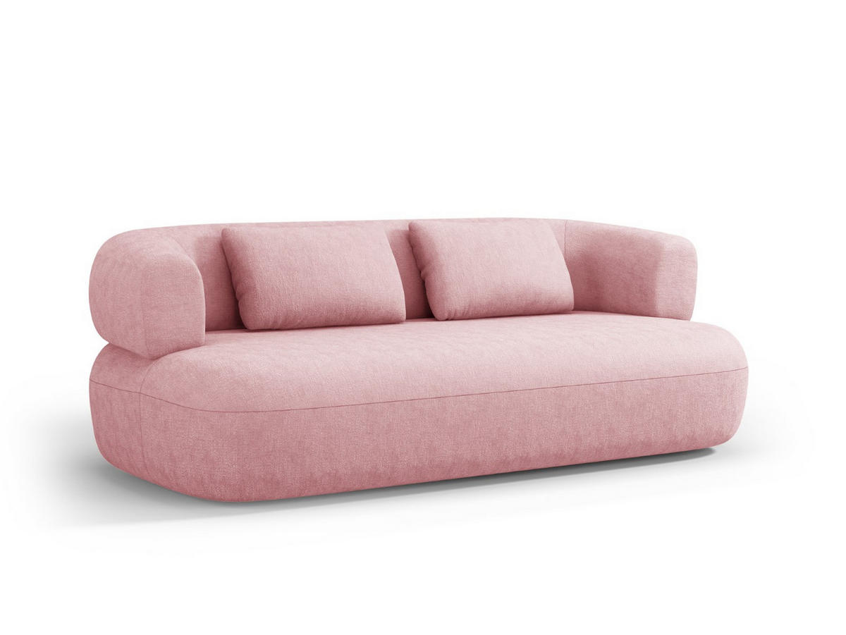 SOFA Jenny aus Chenille-Stoff rosa 3 Sitzplätze - Pink, Textil (90/73/178cm) - Micadoni