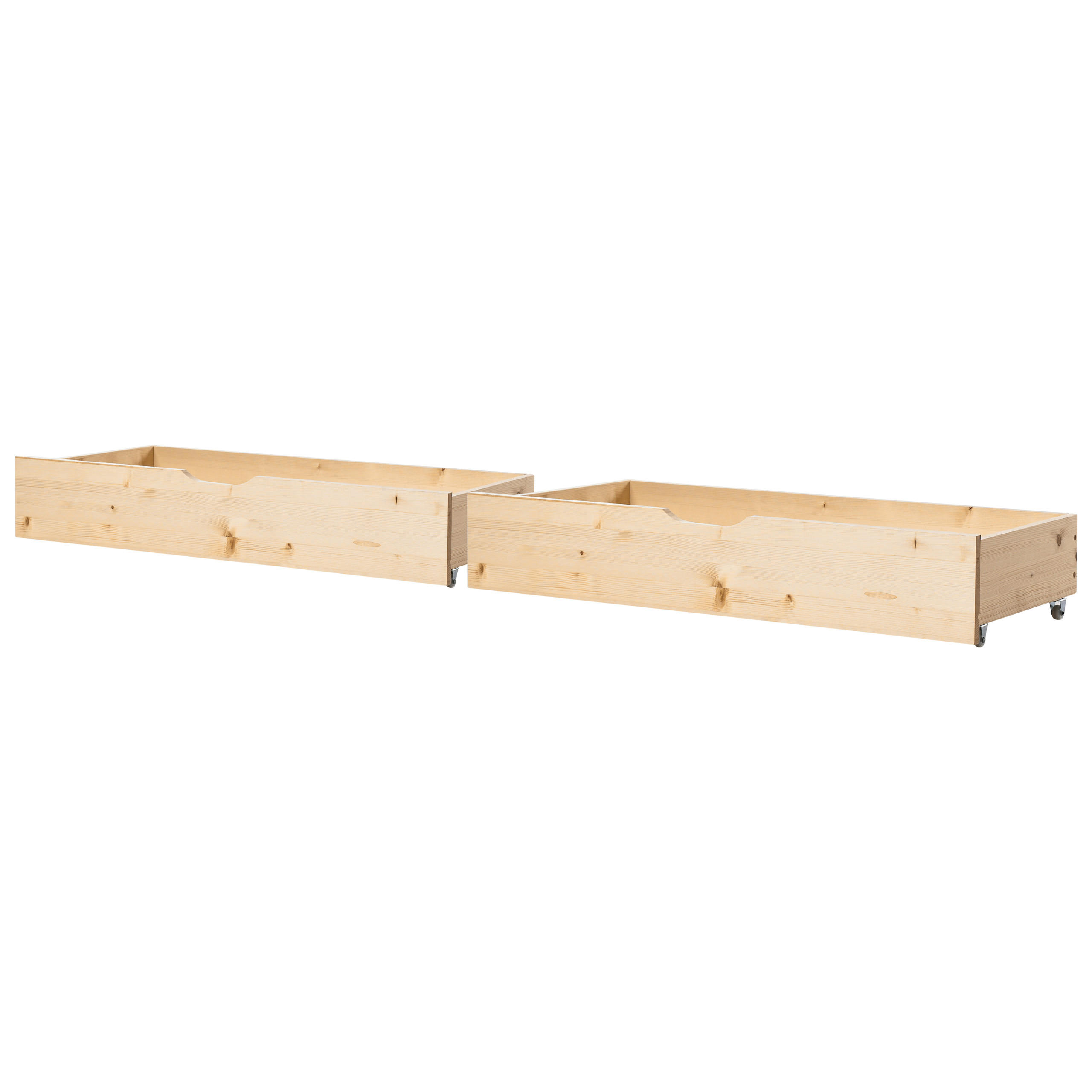 BETTSCHUBLADE 2er set Heller Holzfarbton Cronat - Hellbraun, Holz - Beliani