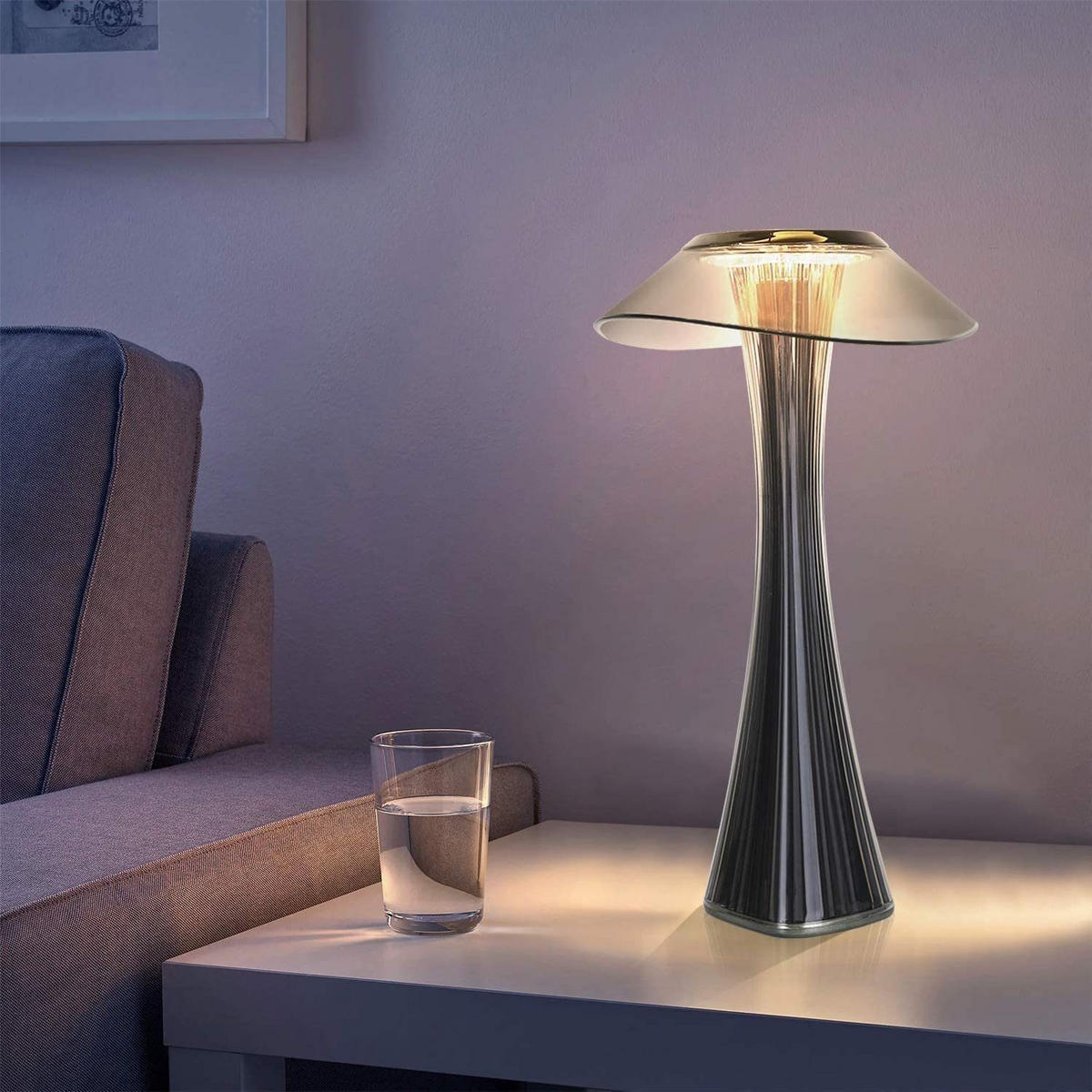 LED-TISCHLEUCHTE schlank 15.1/15.1/27.4 cm - Grau, Metall (15.1/15.1/27.4cm) - Nettlife