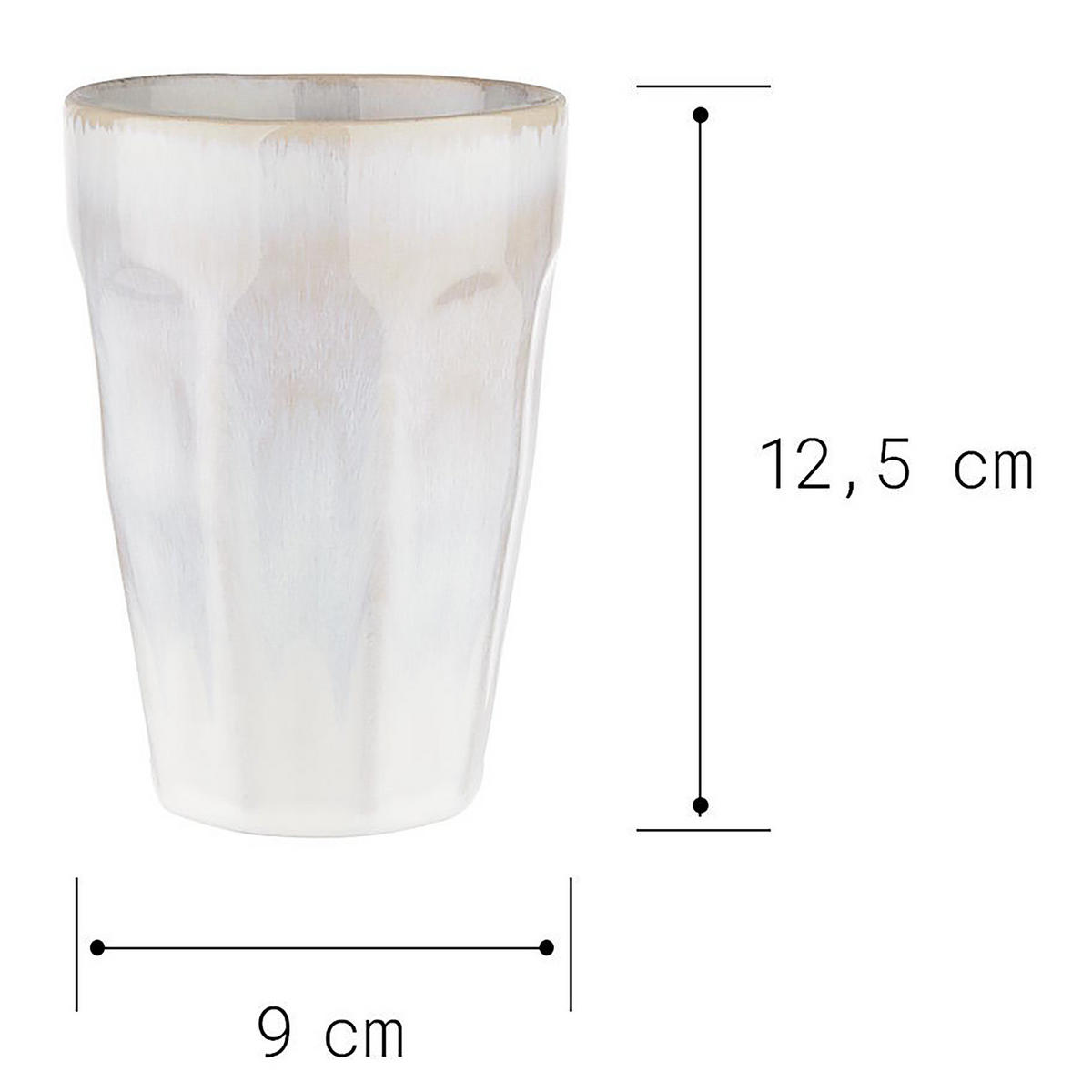 LATTE-MACCHIATO-TASSE (6er Set) Bergamo - Weiß, Keramik (0.33L) - Butlers