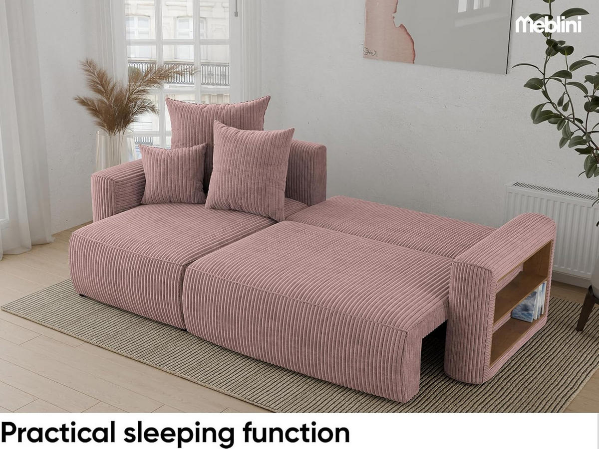 ECKSOFA SOLARIS L - Blau/Pink, Holzwerkstoff (238/142cm) - Meblini