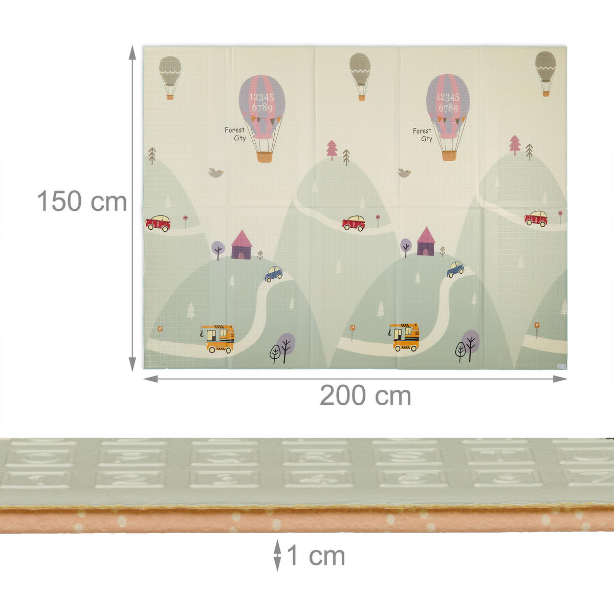 HRACIA podložka - viacfarebná, textil/plast (200/150cm) - Relaxdays