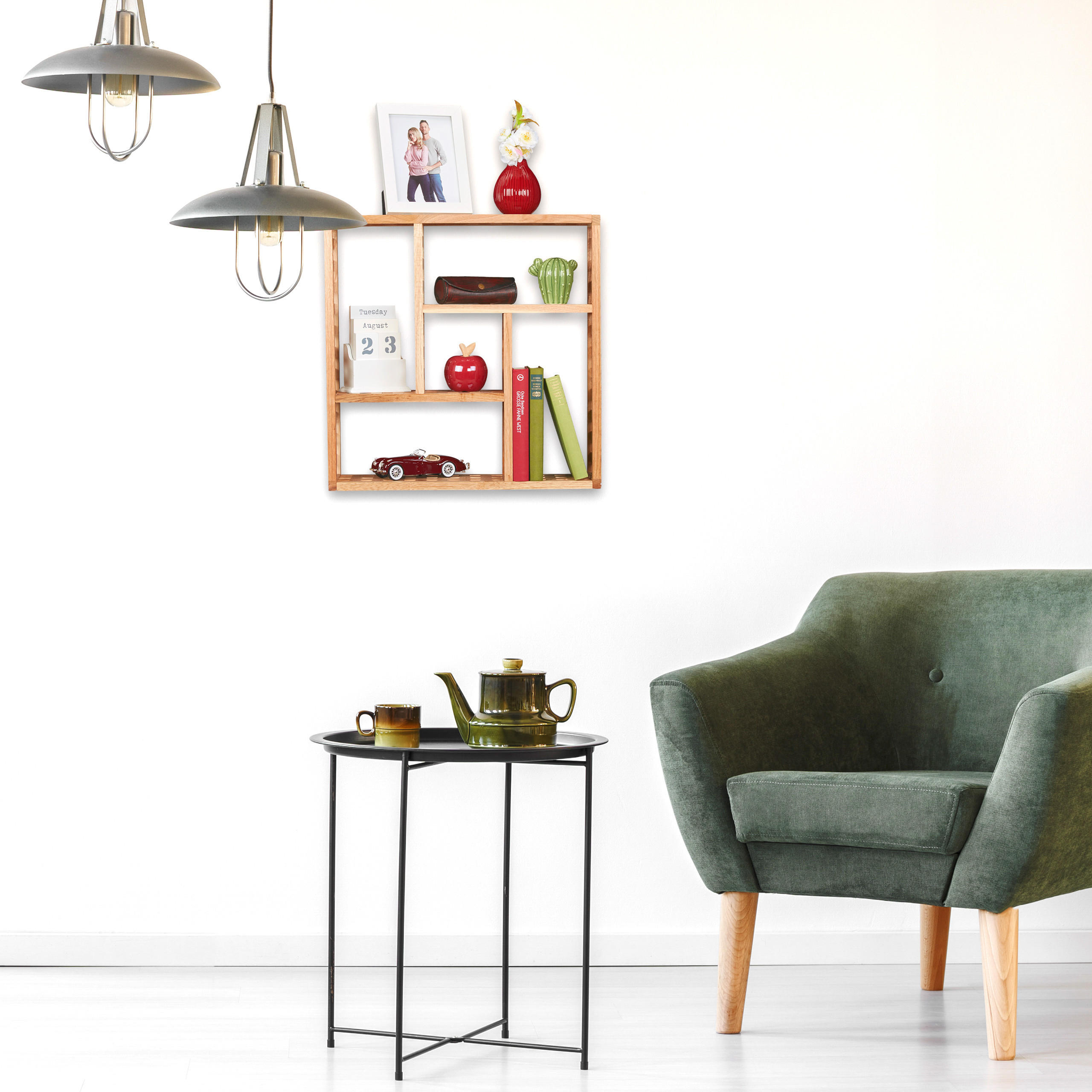 WANDREGAL - Hellbraun, Holz (50/15/50cm) - Relaxdays