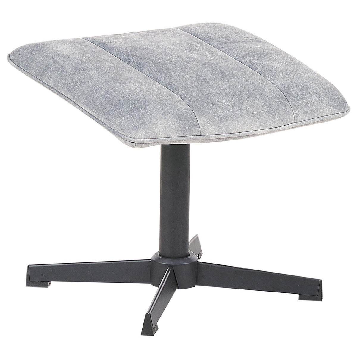 STUHL mit Fußhocker Hellgrau Lia - Schwarz/Grau, Textil (71/79/80cm) - Beliani