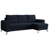ECKSOFA Hugo Boucle Dunkelblau - Schwarz/Dunkelblau, Textil/Metall (242/140cm) - MKS