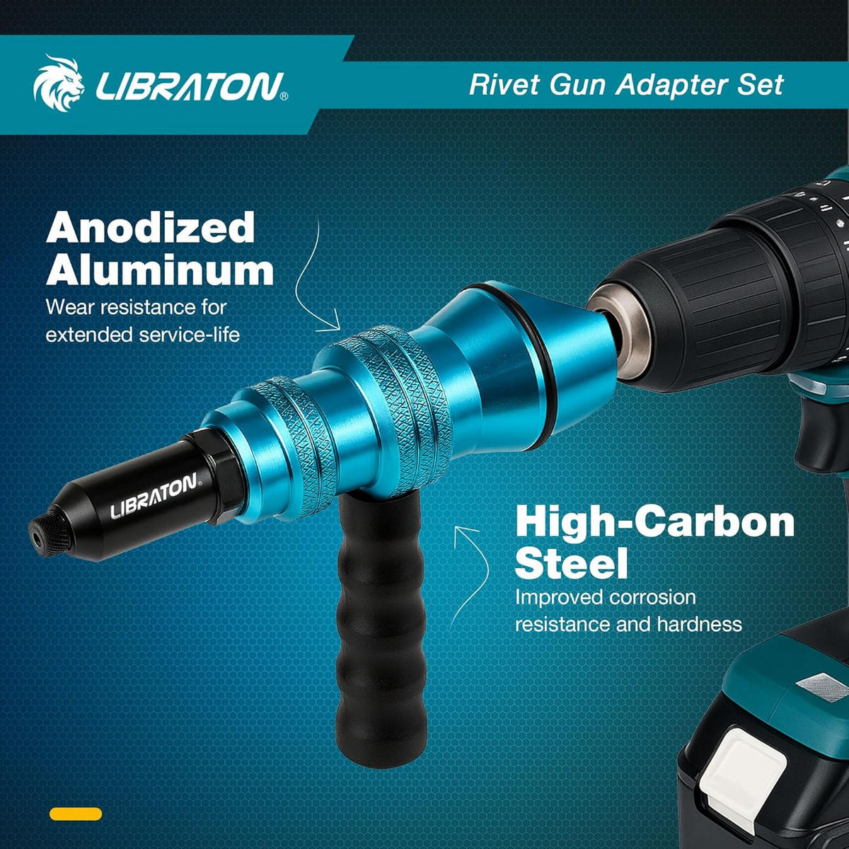 BLINDNIETEN-ADAPTER für Blindniete - Blau, Metall (16/11/4cm) - LIBRATON