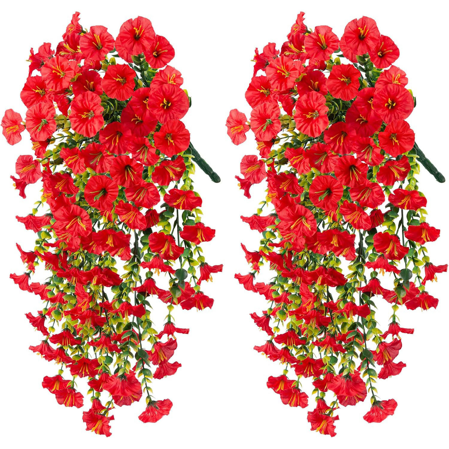 KUNSTBLUME 2 Stück Kunstblumen Veilchen Hängend - Rot, Kunststoff (75cm) - Kaket