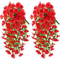KUNSTBLUME 2 Stück Kunstblumen Veilchen Hängend - Rot, Kunststoff (75cm) - Kaket