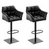 BARHOCKER 2er Set Lederlook Schwarz - Schwarz, Textil/Metall (64/88/45cm) - CLP
