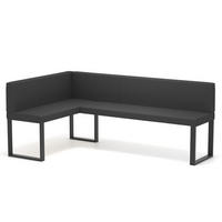 ECKBANK links SANA U Kunstleder glatt, 128/168 cm Schwarz - Schwarz, Kunststoff/Textil (128/168cm) - Idohome