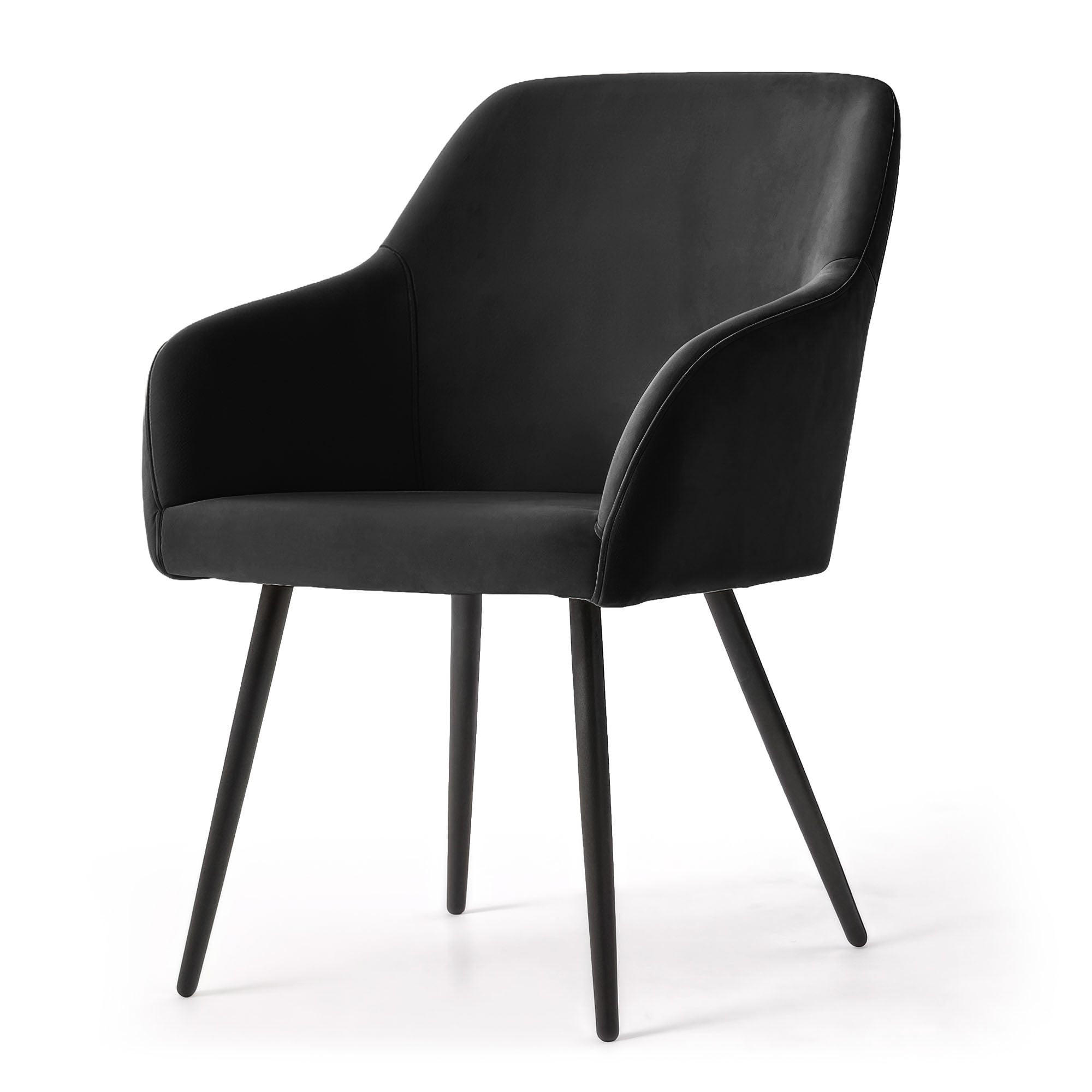 POLSTERSTUHL 2er Set, Metallbeine Schwarz, Schwarz 54,5/83/58 - Schwarz, Textil (55/83/58cm) - RAUMHIRSCH FURNITURE