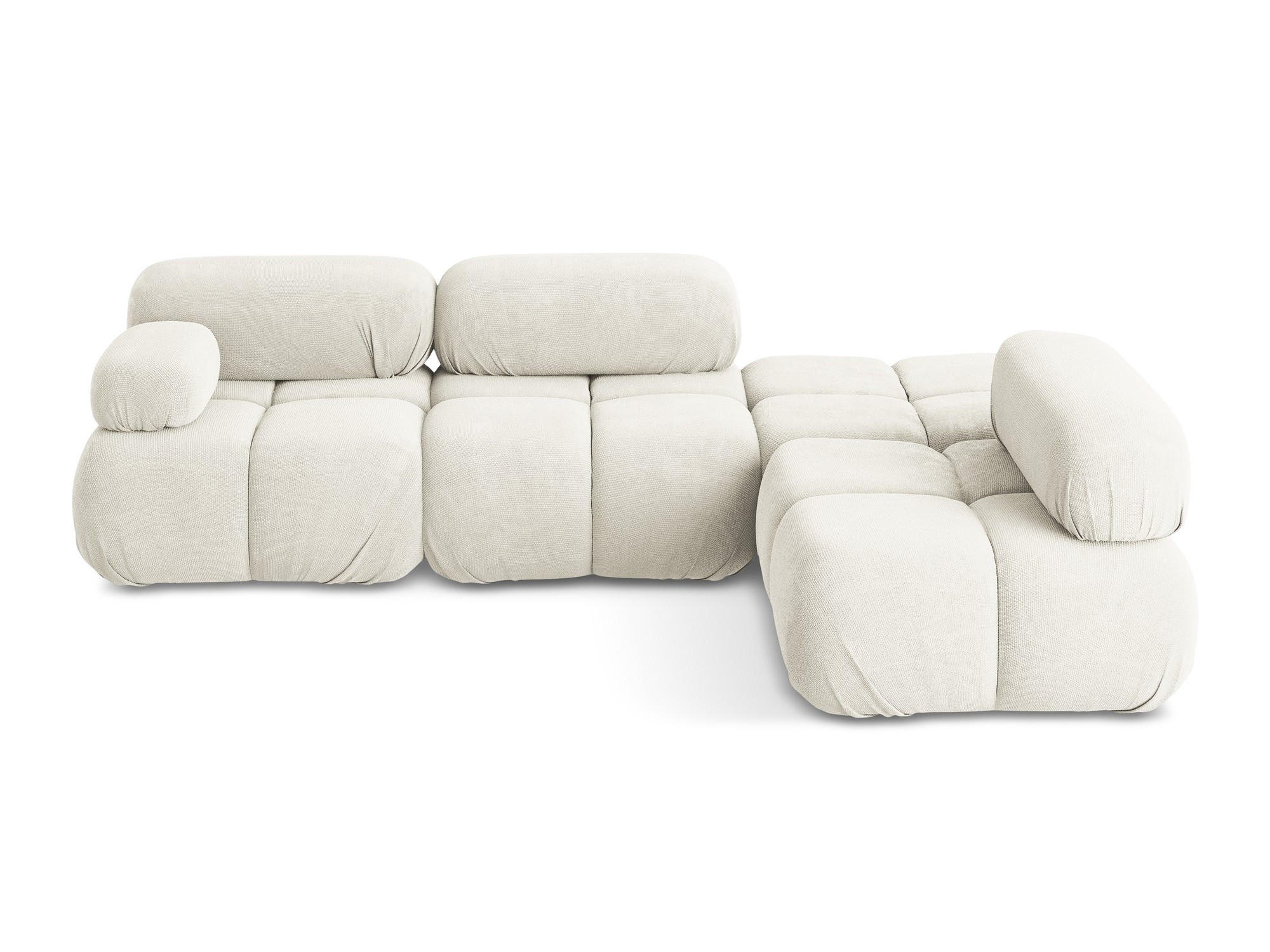 ECKSOFA Rechts Chenille Stoff Weiß - Pink/Schwarz, Kunststoff/Textil (285/190cm) - Makamii