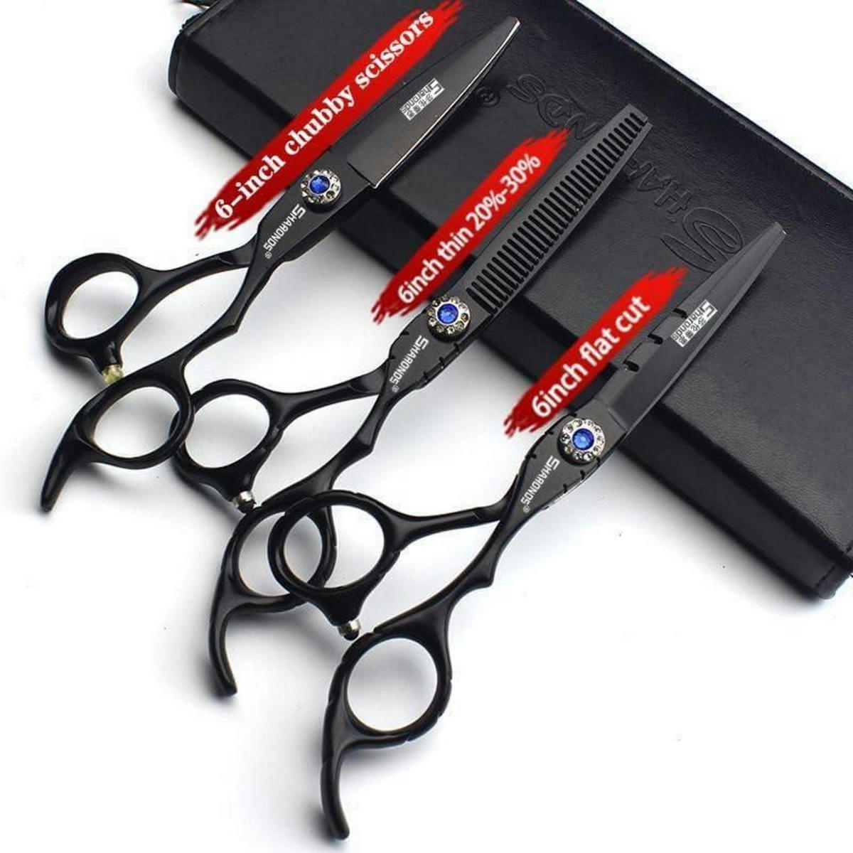 HAARSCHNEIDESCHERE Set 6 Zoll 3-teilig Schwarz - Schwarz, Metall (6/1/17.8cm)