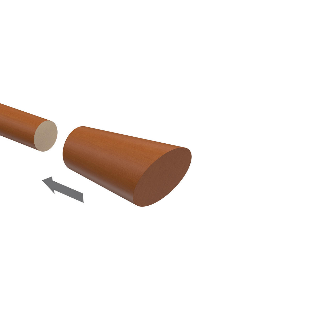 ENDSTÜCKE FÜR GARDINENSTANGEN 20 mm Ø, Bero Kirschbaum, Packung 2 Stück - Kirschbaumfarben, Holz (6.8/4/4cm) - INTERDECO