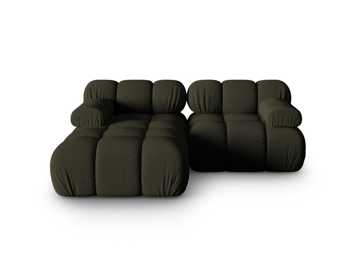 ECKSOFA modular links Bellis aus 3D-Stoff Amazonasgrün 3 Sitzplätze - Waldgrün, Textil (155/188cm) - Micadoni