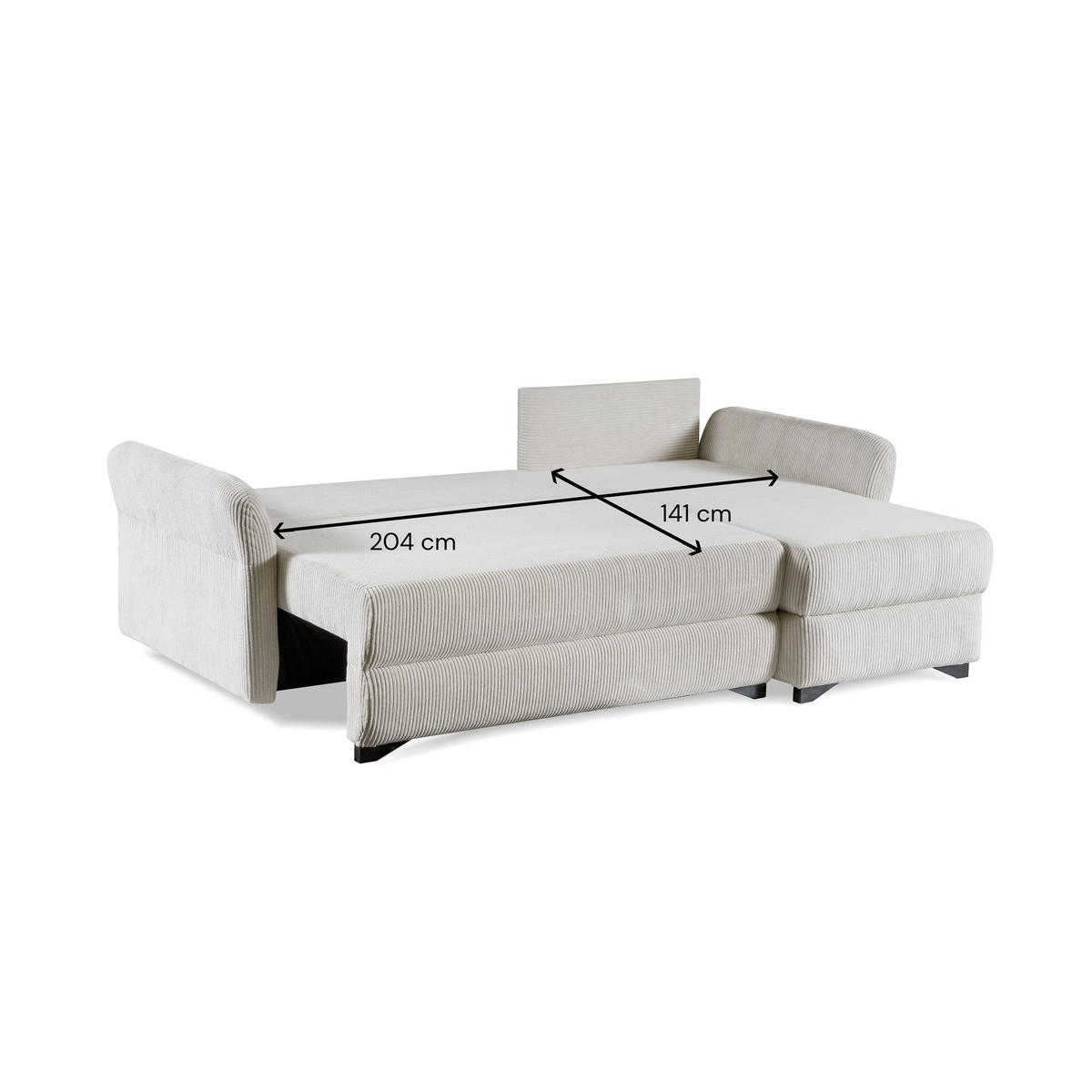 ECKSOFA Volt Creme, universal Ecksofa mit Schlaffunktion - Creme, Holzwerkstoff/Textil (238/155cm) - Bettso