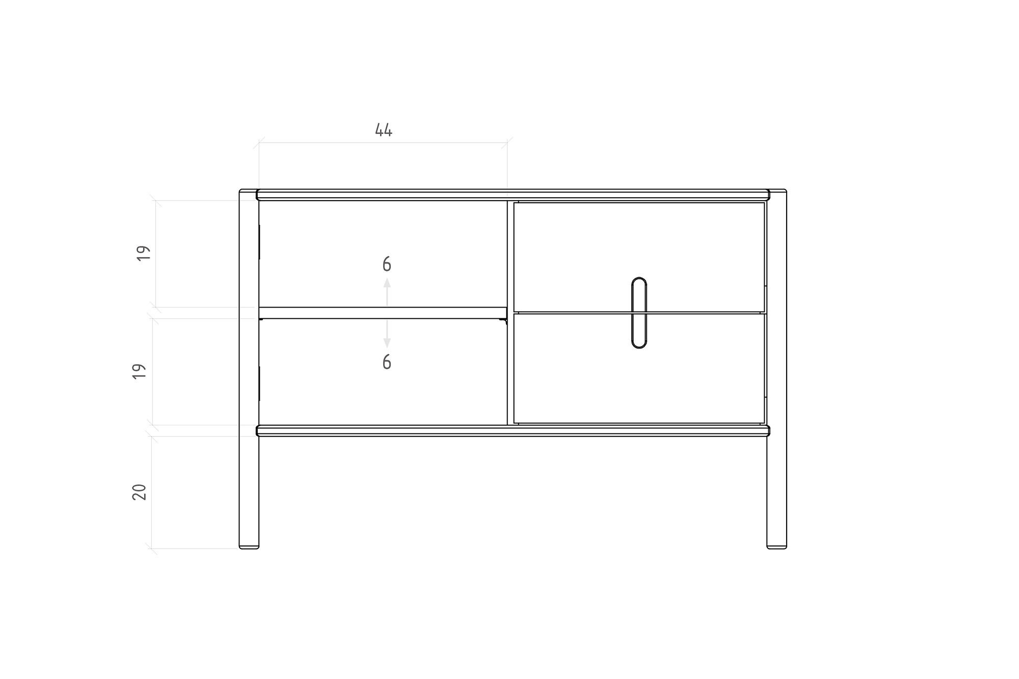 KOMMODE INA Wildeiche - Dunkelbraun, Holz (97/64/46cm) - byoak