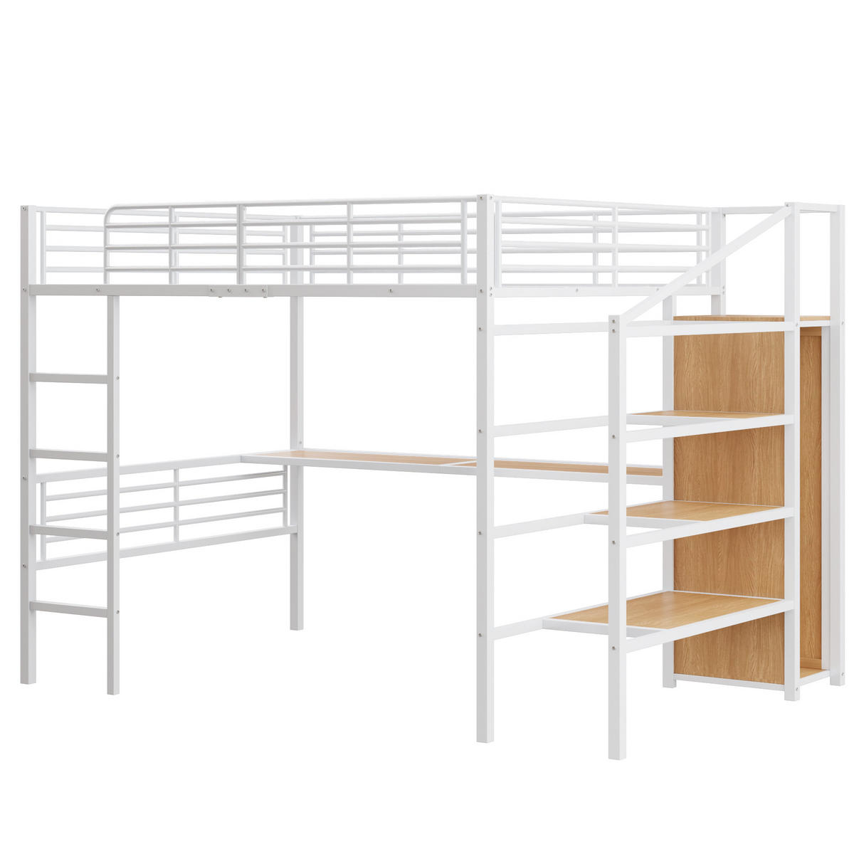 HOCHBETT 140x200 cm Tisch Schrank weiß - Weiß, Metall (140/200cm) - LEBENLANG