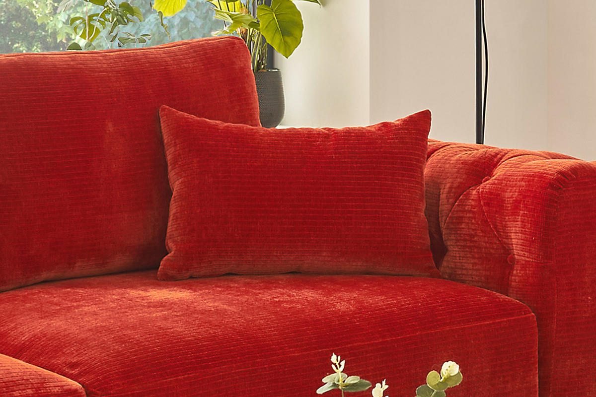 SPITZKISSEN RECHTECKIG SEPHI Cord - Rot, Textil (60/60cm) - KAWOLA