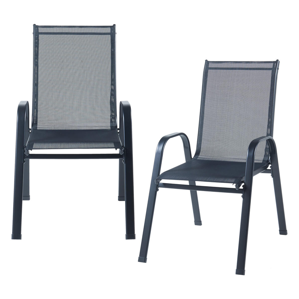 GARTENMÖBEL-SET 7 TLG. Aradeo - Schwarz, Textil/Metall - casa.pro