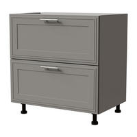 SCHUBLADENUNTERSCHRANK Salo D2/80 Grau / Dust Grey Matt 80 / 50 / 82cm - Blum Teilauszug - Grau, Holz/Holzwerkstoff (80/82/50cm) - Feldmann-Wohnen