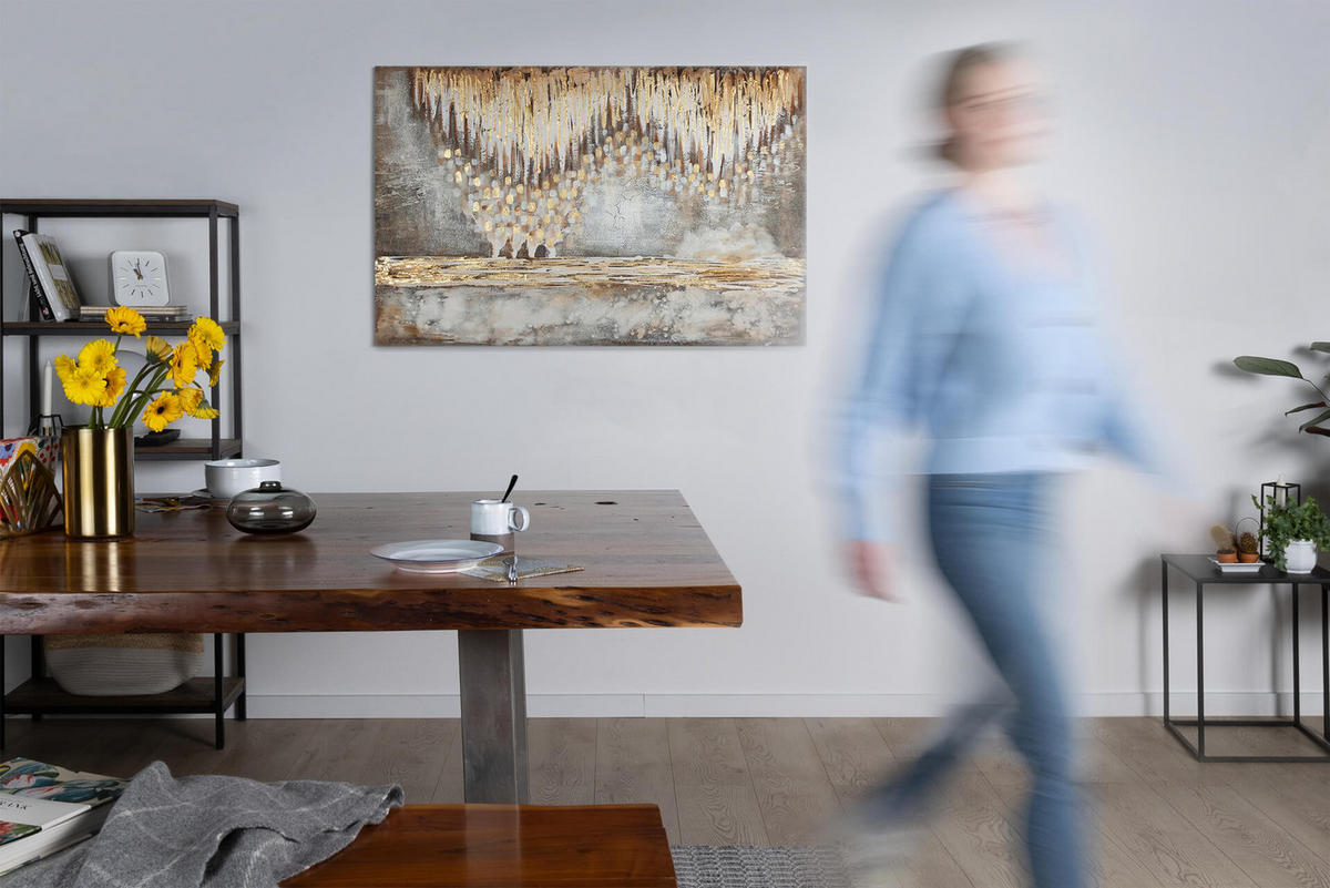 ÖLGEMÄLDE 120/80 cm - Beige/Braun, Holz/Textil (120/80cm) - KUNSTLOFT