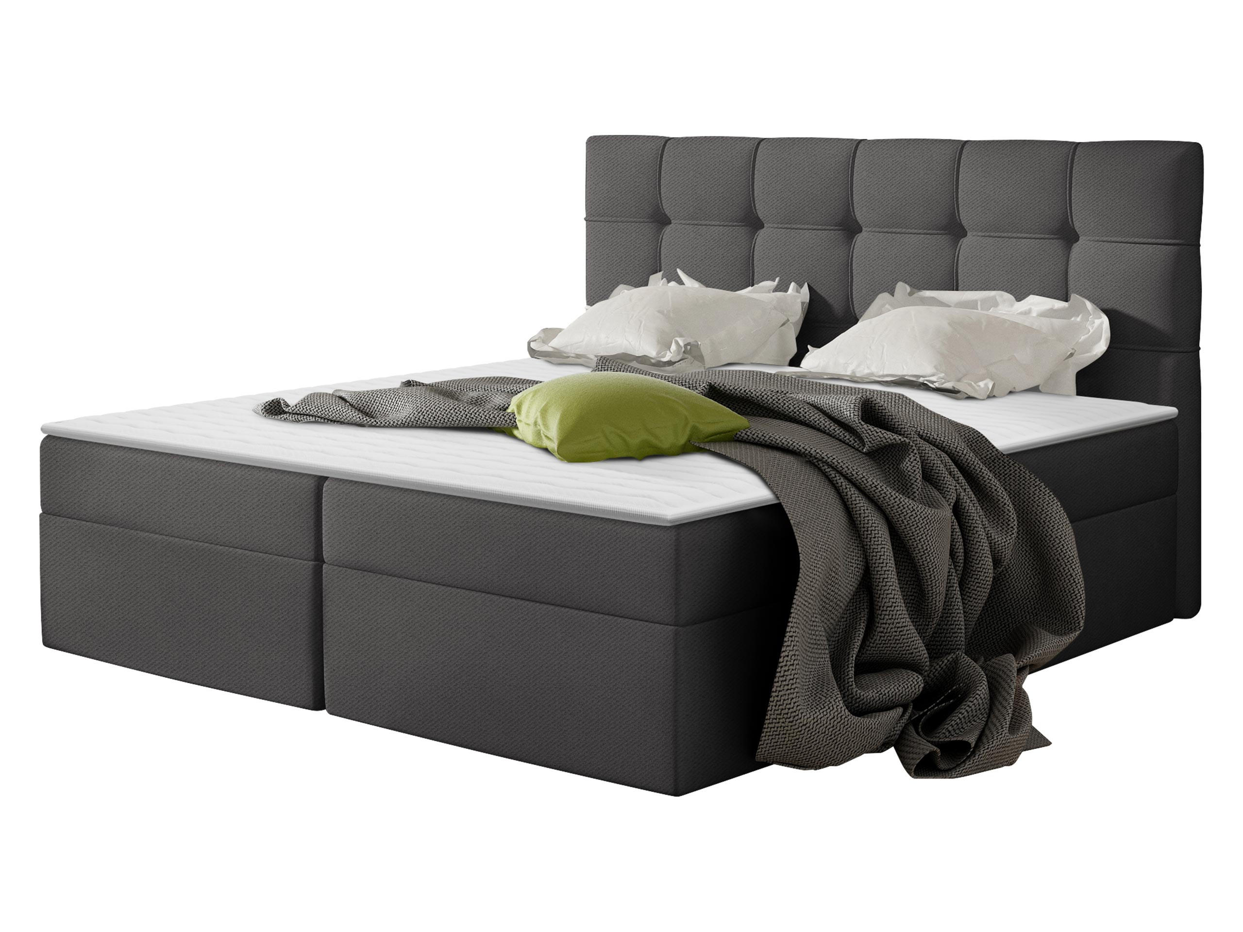 Mirjan24 Boxbett Dunkelgrau 180x200 cm