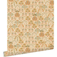 TAPETE Blumenmuster im Jugendstil 50 x 900 cm - Orange, Papier (50/900cm) - ESTAhome