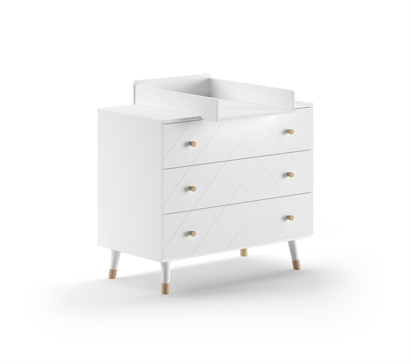 Furnlux Wickeltisch Weiß 100x100x74 cm