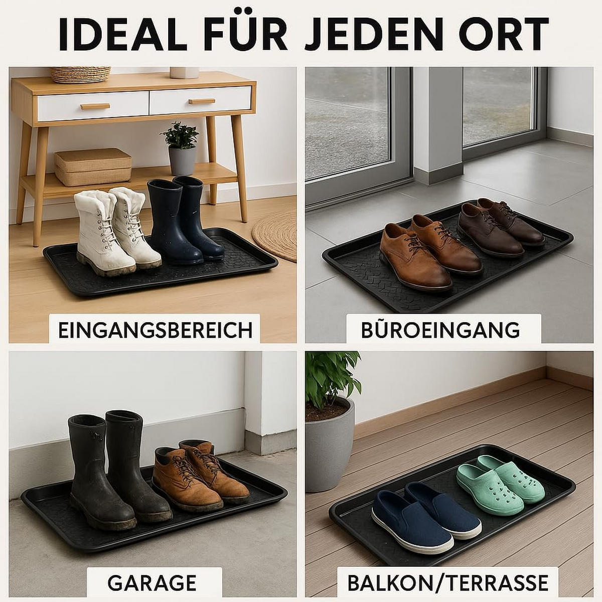 SCHUHABTROPFSCHALE XXL 76x38 cm - Schwarz, Kunststoff (76/38cm) - Idohome
