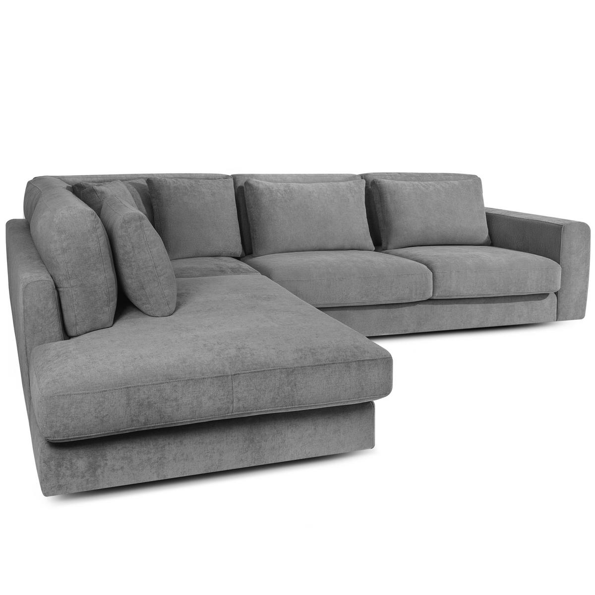ECKSOFA links VERUS - Dunkelgrau, Holz/Holzwerkstoff (297/248cm) - KONSIMO®