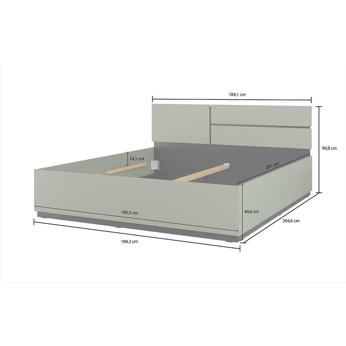KREVET 180/200 Lilia Zeleni - zelena, drvni materijal (180/200cm) - Petits-meubles