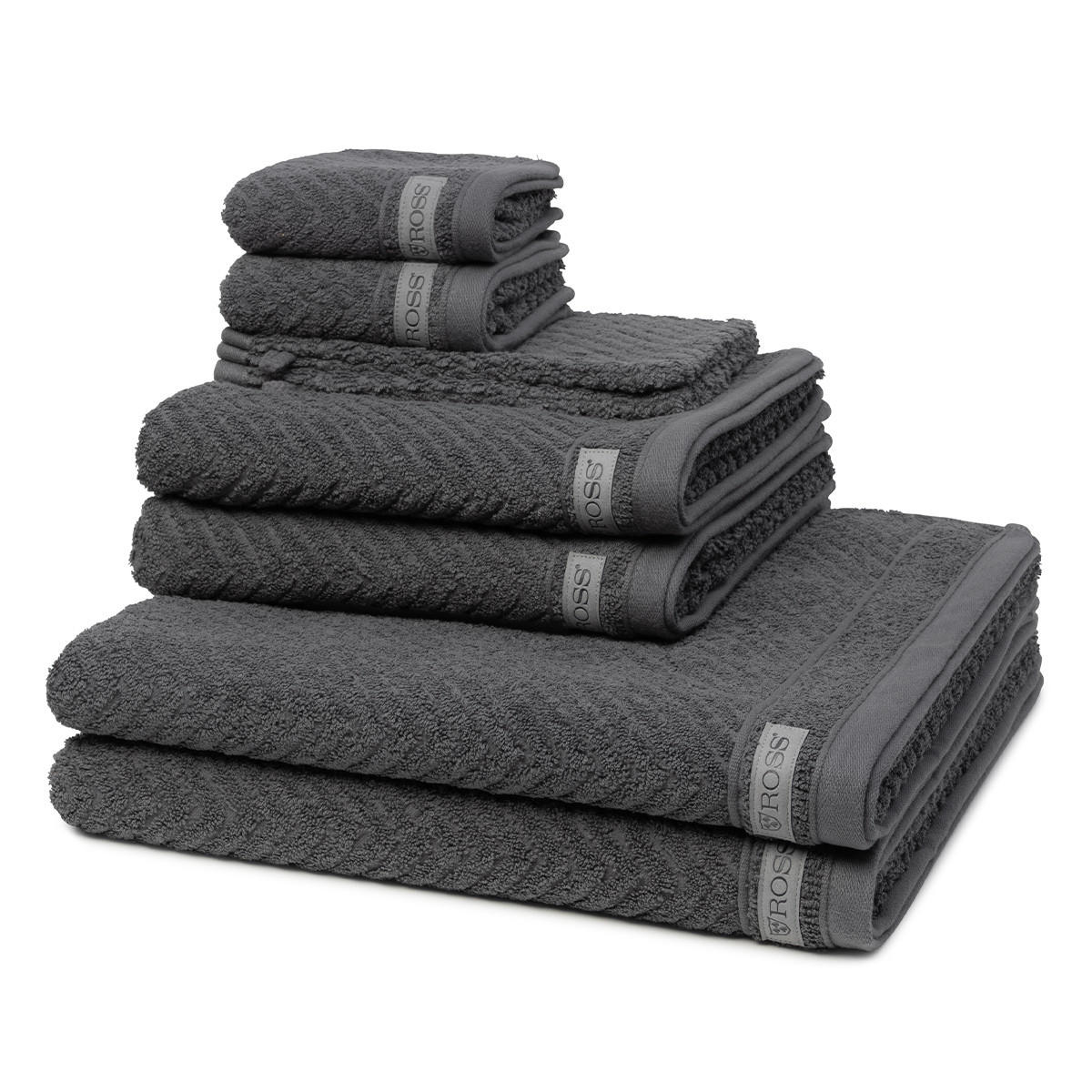 FROTTIERSET Smart 8-teilig - Dunkelgrau, Textil (50/100cm) - Ross