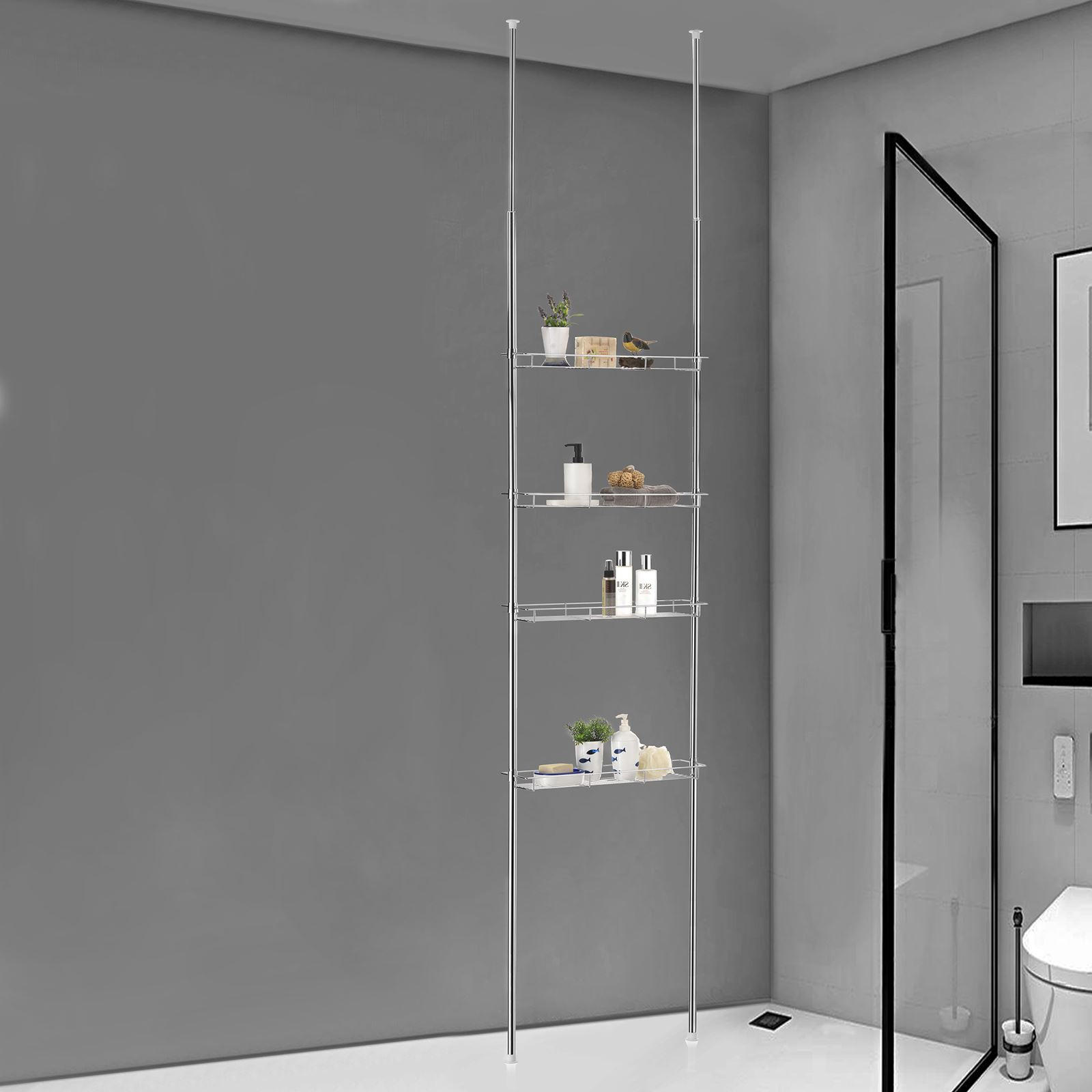 Thumbnail - Idimex Duschregal, Chrom, Metall, Mode, 59x250x16 cm, Badezimmer, Baden & Duschen, Duschablagen